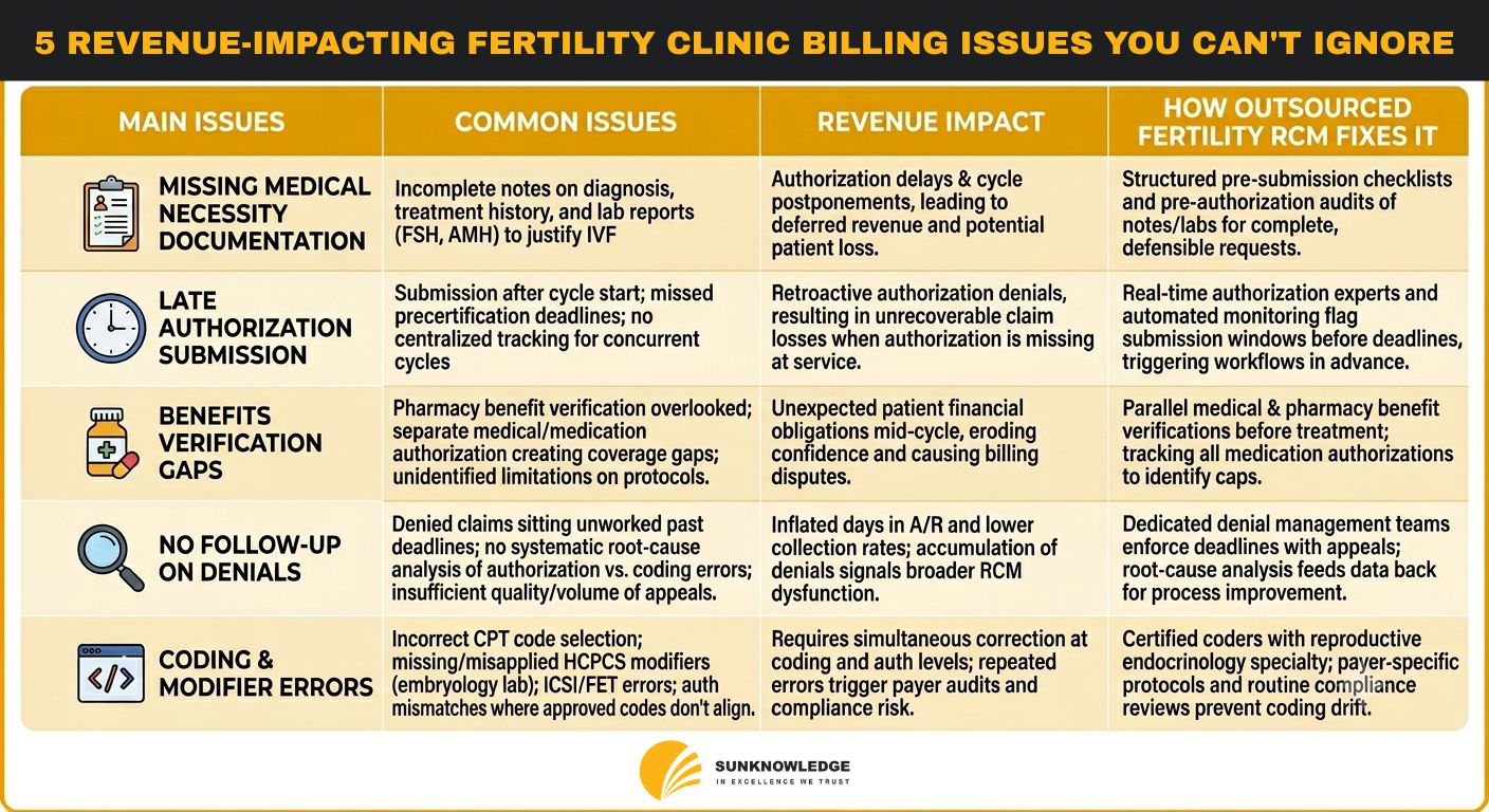 5 Revenue-Impacting Fertility Clinic Billing Issues You Can't Ignore